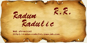 Radun Radulić vizit kartica